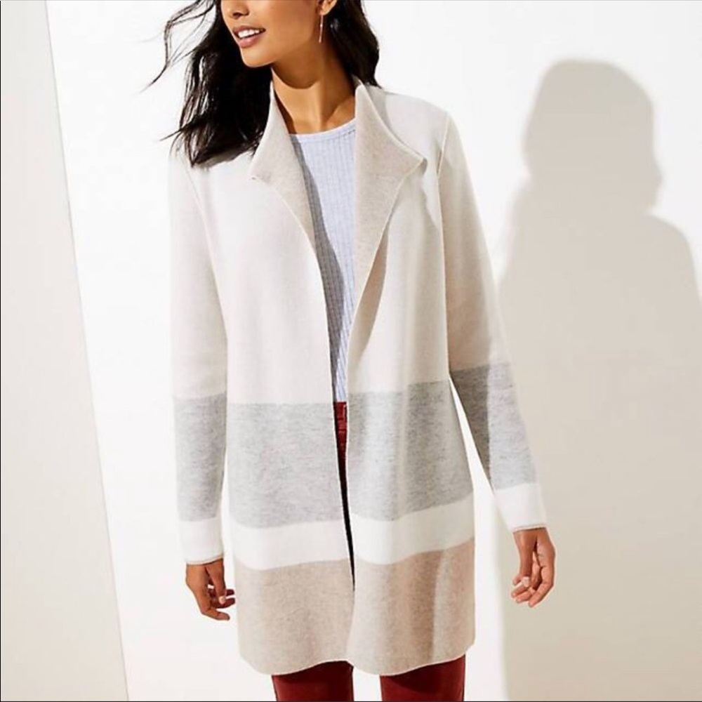 NWOT Loft Ann Taylor Reversible Open Cardigan